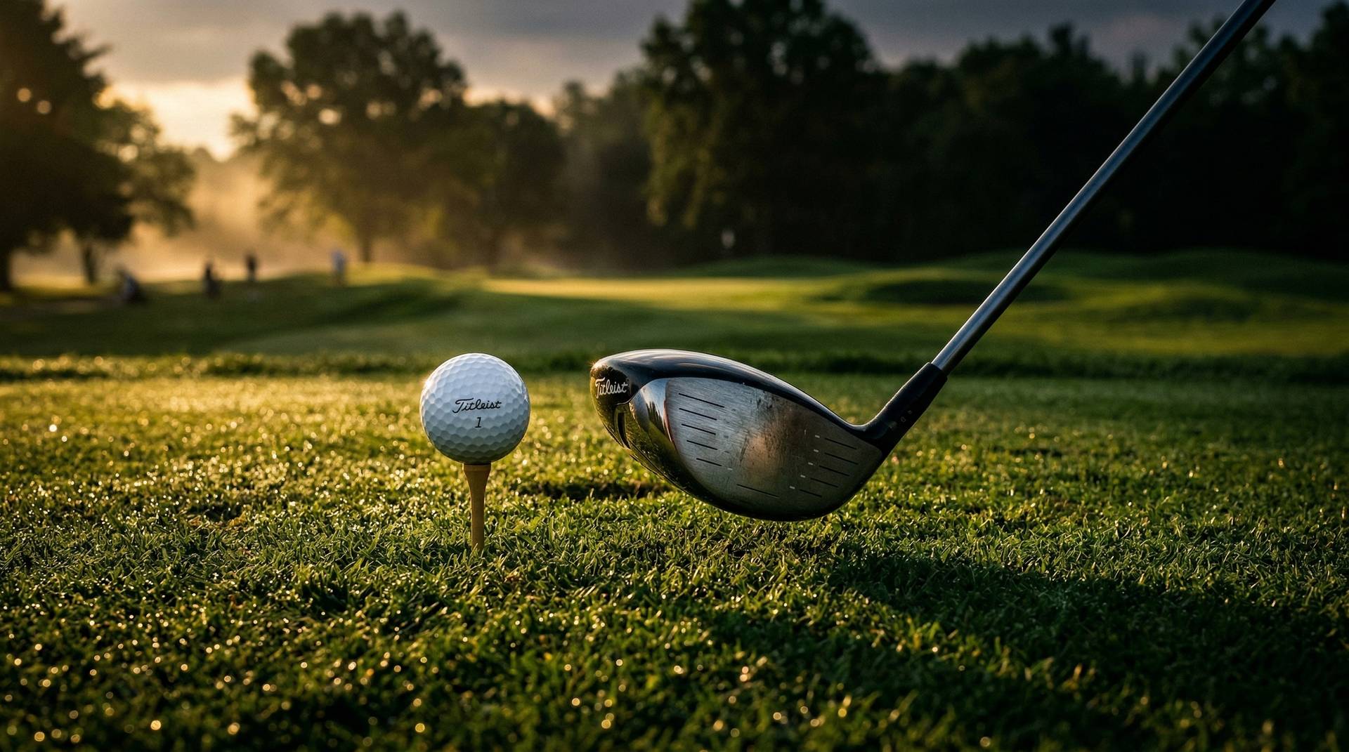 Dramatic close-up tee shot